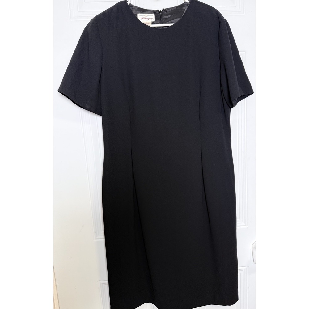Worthington Black Timeless Classic Dress Career Executive Polished SZ 16 - Picture 6 of 7
